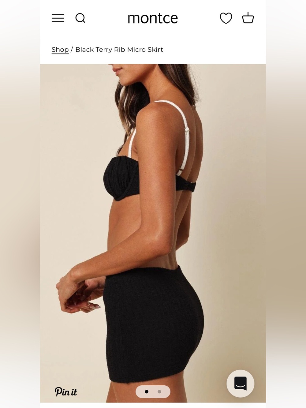 Montce Black Ribbed Mini Skirt